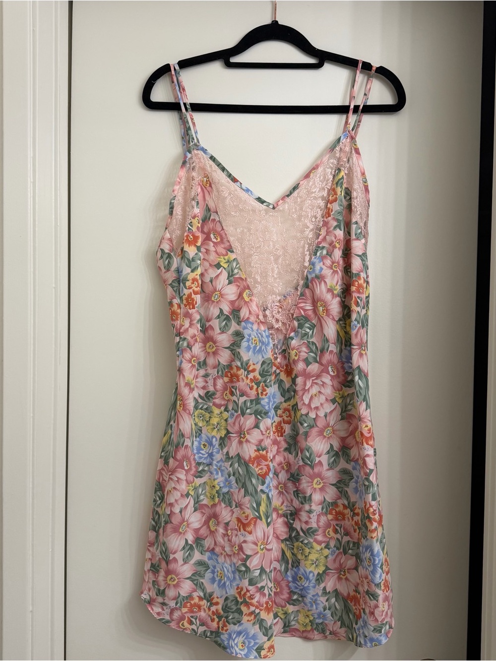 Vintage 90s Victoria's Secret Floral Lace Floral Slip Dress Gold Tag Size Large